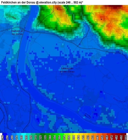 Feldkirchen an der Donau elevation map