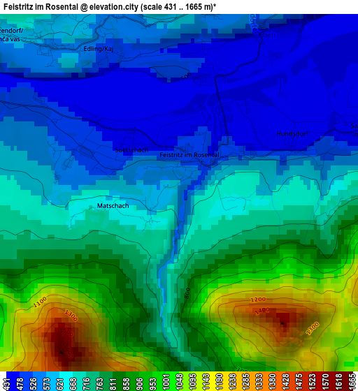 Feistritz im Rosental elevation map