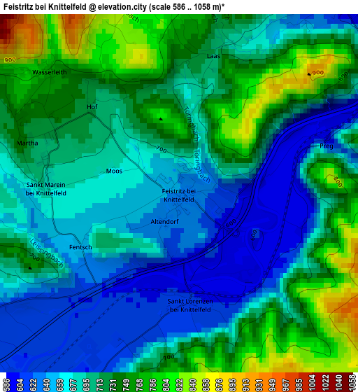 Feistritz bei Knittelfeld elevation map