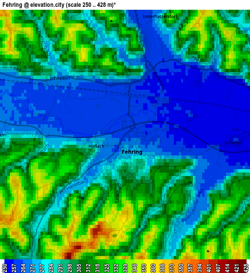 Fehring elevation map