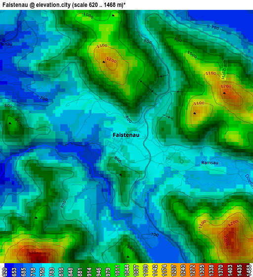 Faistenau elevation map