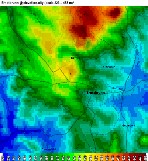 Ernstbrunn elevation map