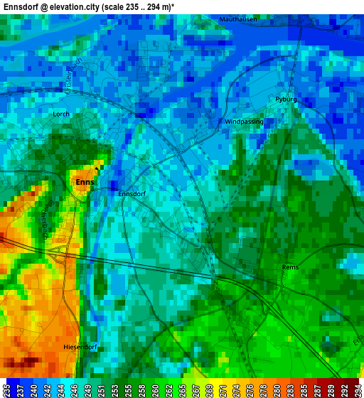 Ennsdorf elevation map