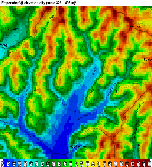 Empersdorf elevation map