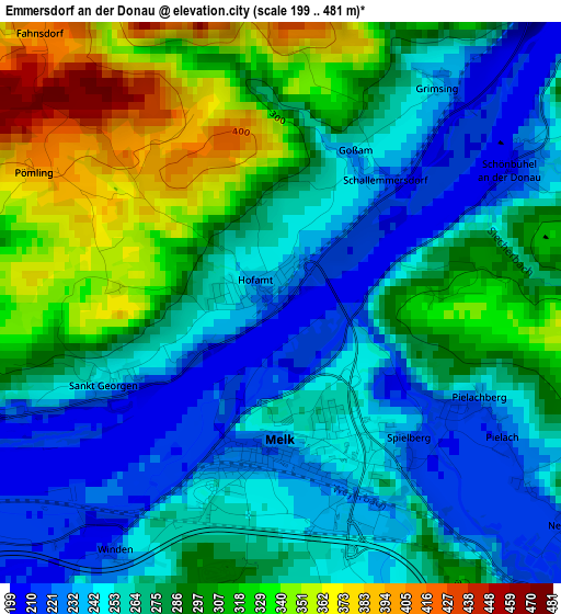 Emmersdorf an der Donau elevation map