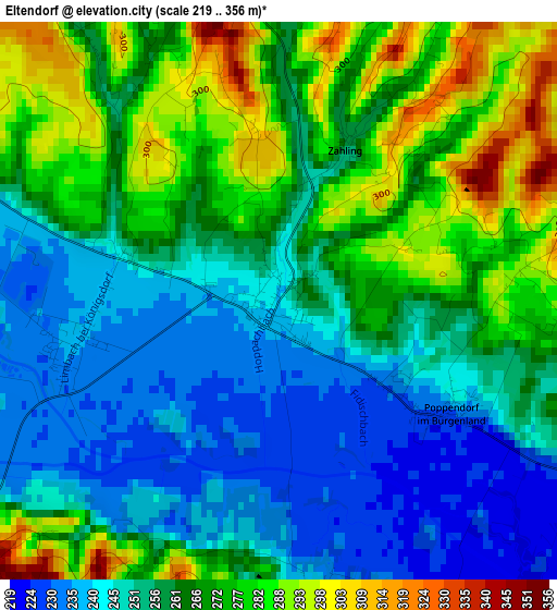 Eltendorf elevation map