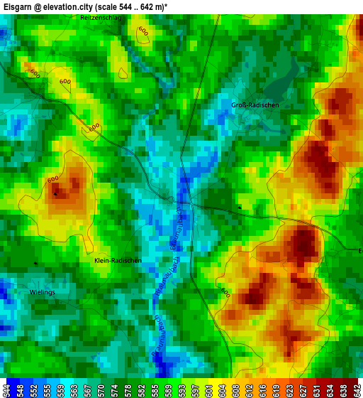 Eisgarn elevation map