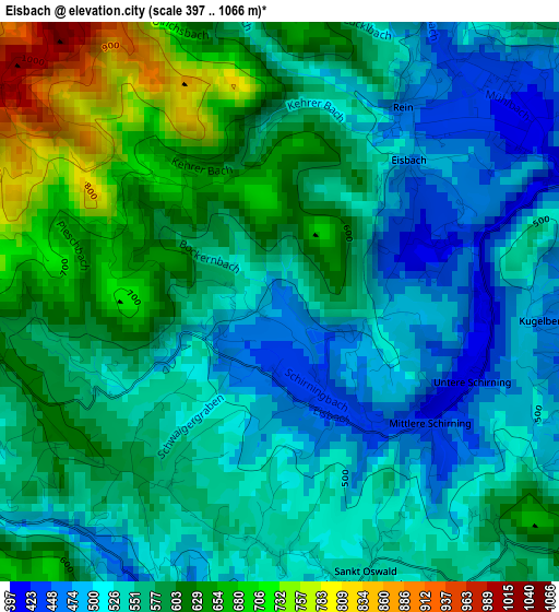 Eisbach elevation map