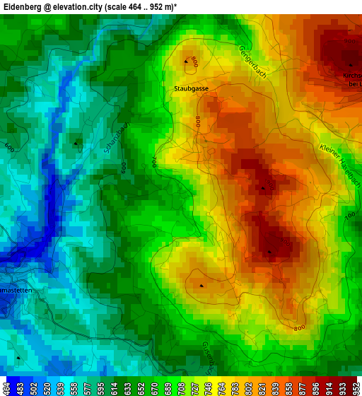 Eidenberg elevation map