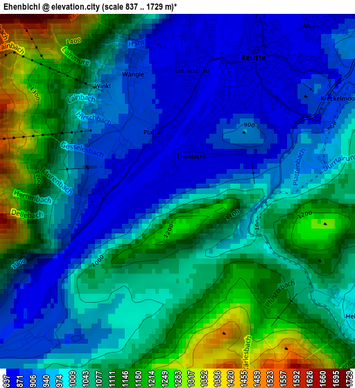 Ehenbichl elevation map