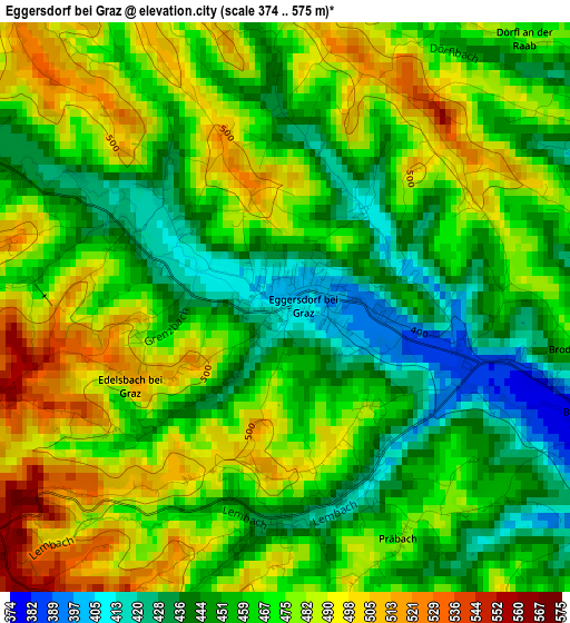 Eggersdorf bei Graz elevation map