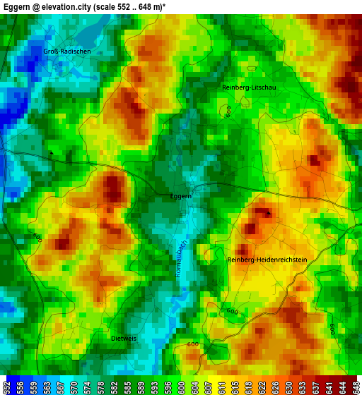 Eggern elevation map