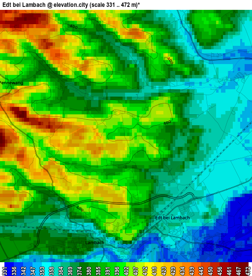 Edt bei Lambach elevation map