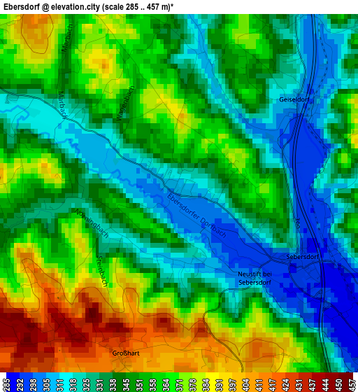 Ebersdorf elevation map