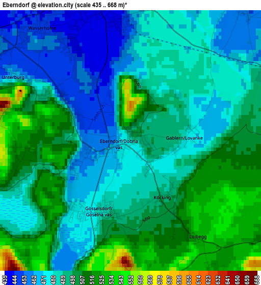 Eberndorf elevation map