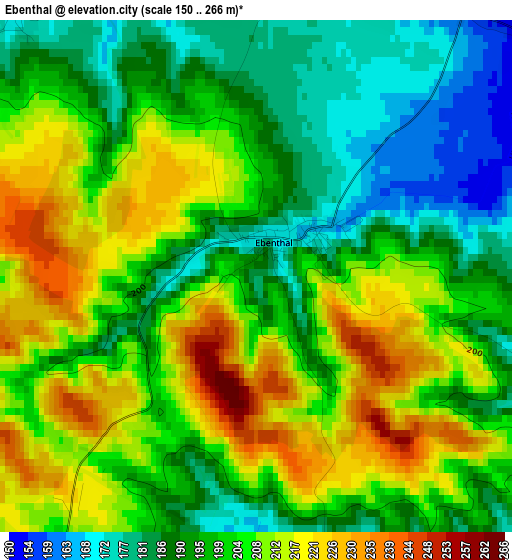 Ebenthal elevation map