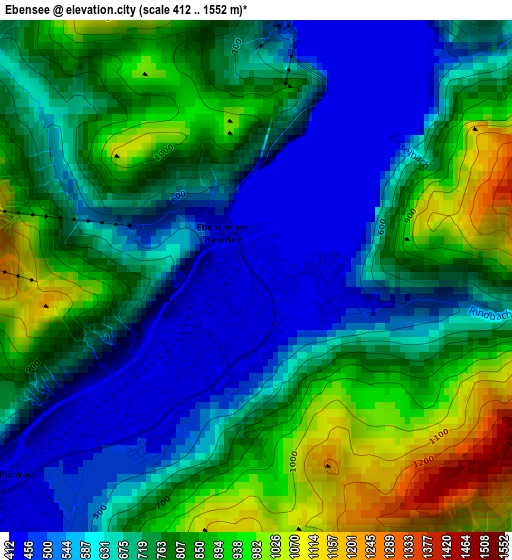 Ebensee elevation map