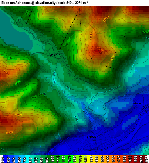 Eben am Achensee elevation map