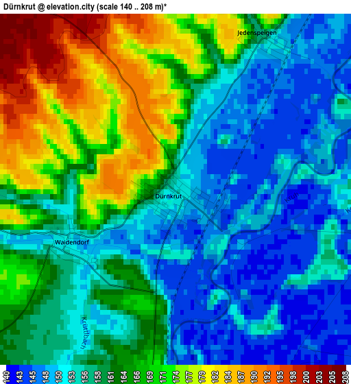 Dürnkrut elevation map