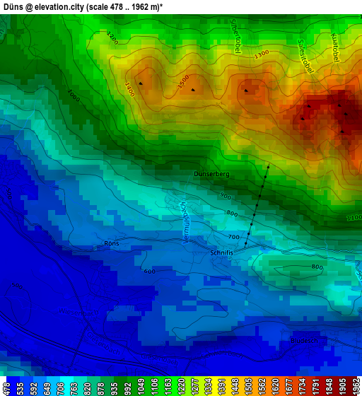 Düns elevation map