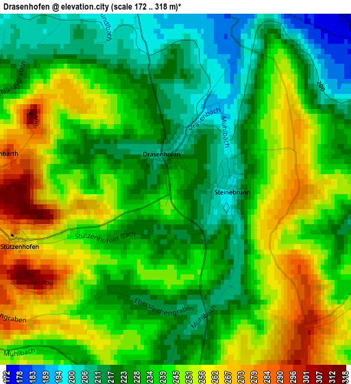 Drasenhofen elevation map