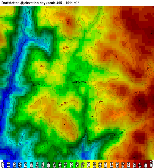 Dorfstetten elevation map