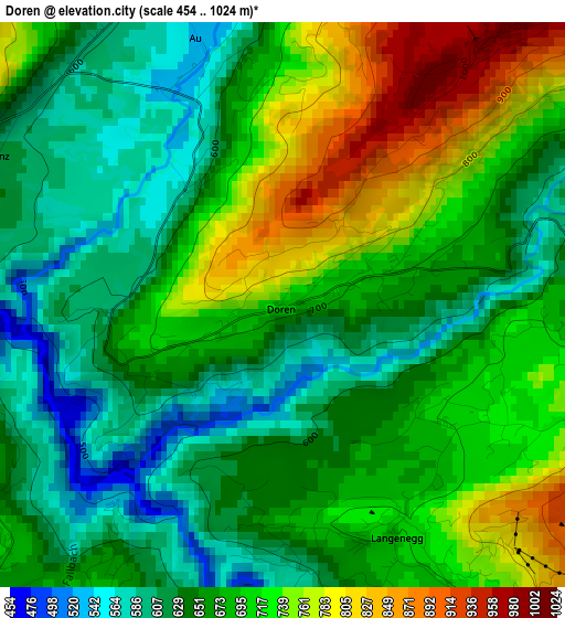 Doren elevation map