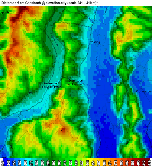 Dietersdorf am Gnasbach elevation map