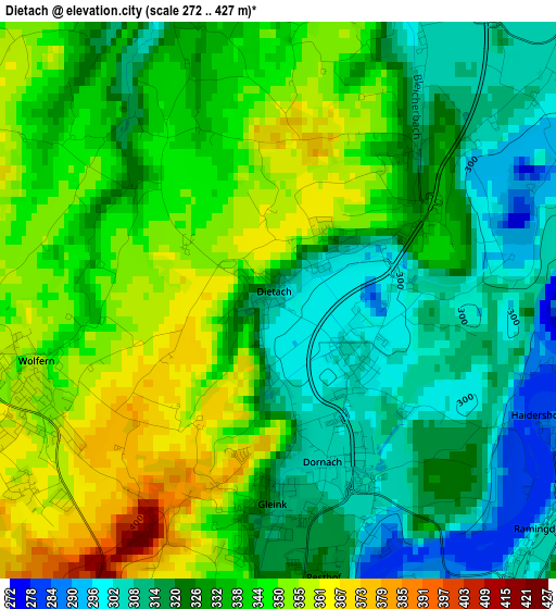 Dietach elevation map