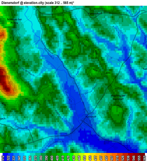 Dienersdorf elevation map