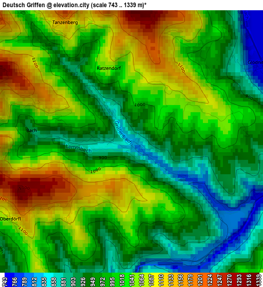 Deutsch Griffen elevation map