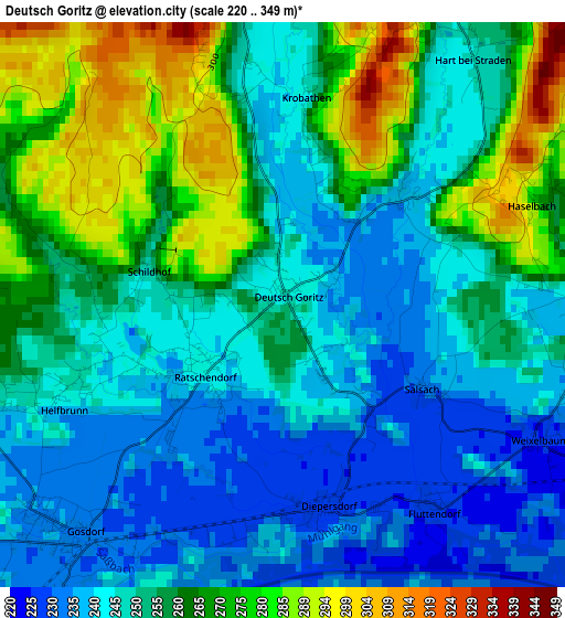 Deutsch Goritz elevation map