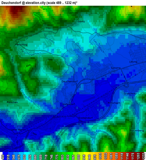 Deuchendorf elevation map