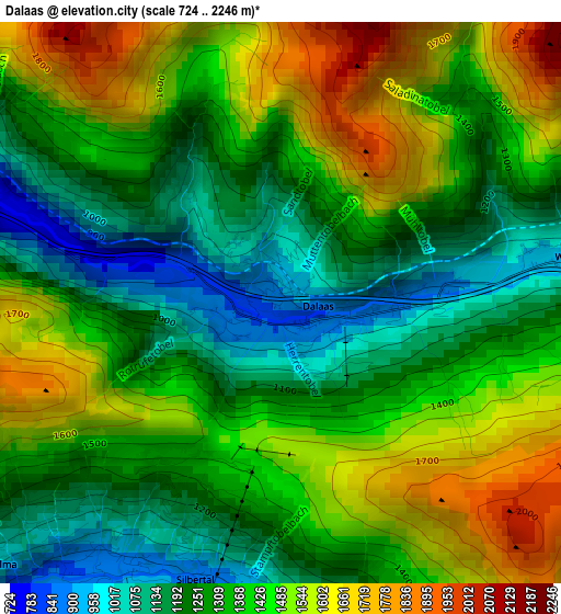 Dalaas elevation map