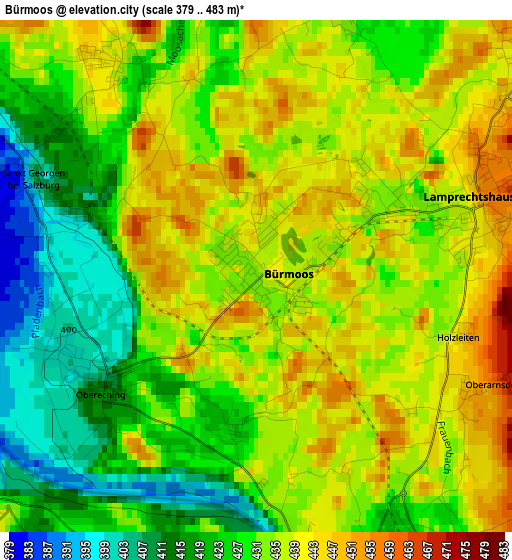 Bürmoos elevation map