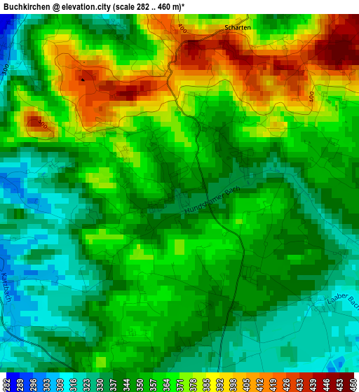 Buchkirchen elevation map