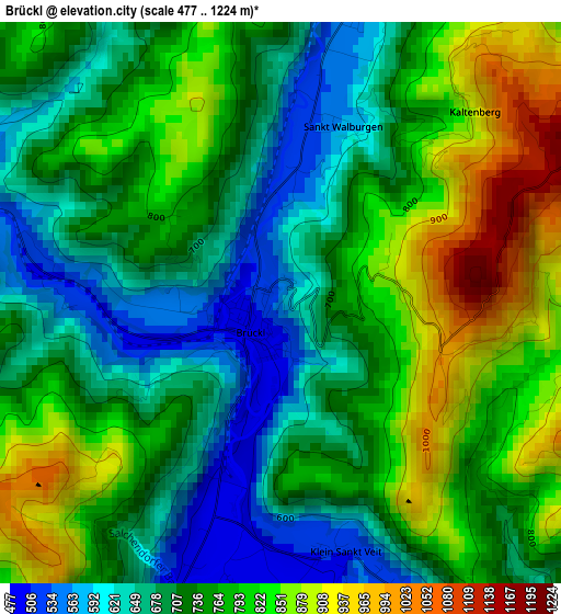 Brückl elevation map