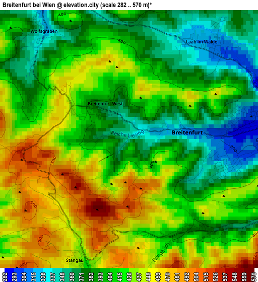 Breitenfurt bei Wien elevation map