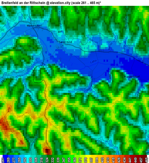 Breitenfeld an der Rittschein elevation map