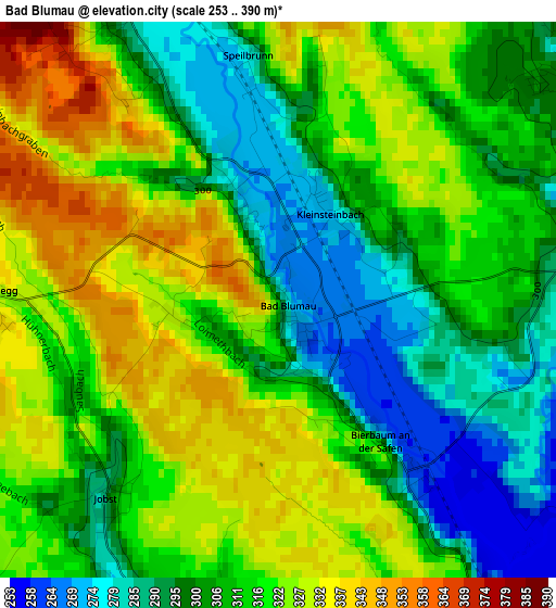 Bad Blumau elevation map