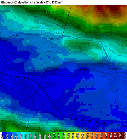 Bludesch elevation map