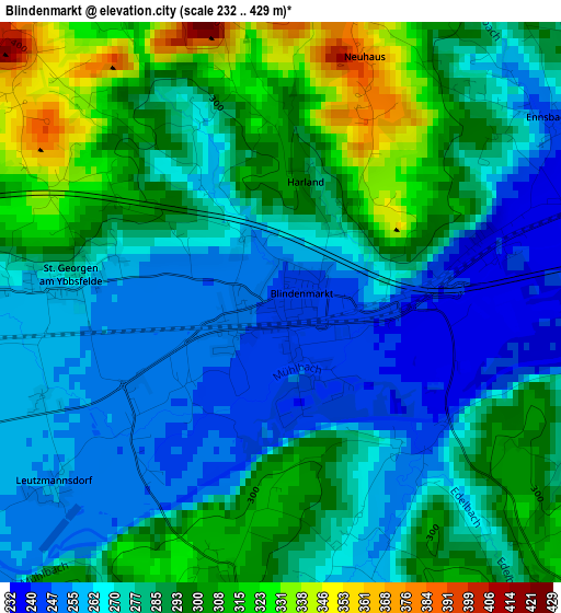 Blindenmarkt elevation map