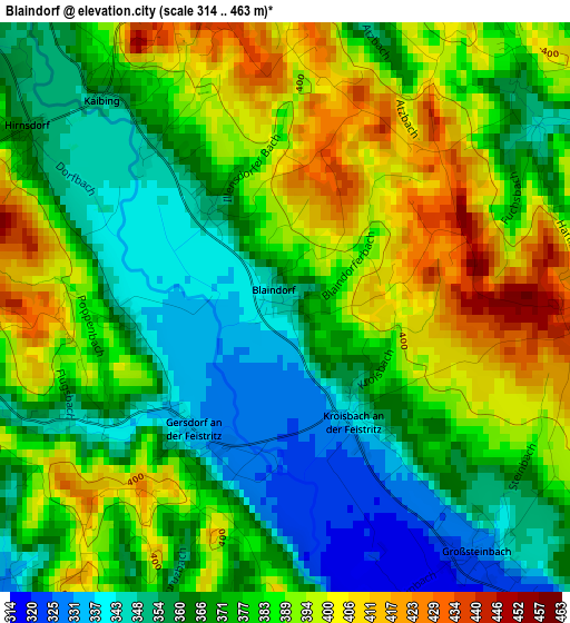 Blaindorf elevation map