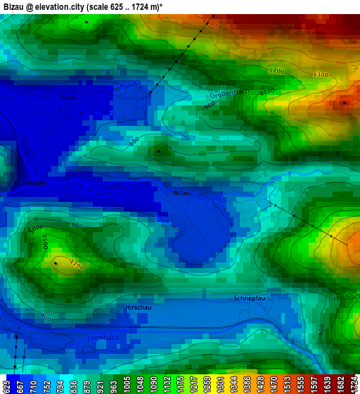 Bizau elevation map