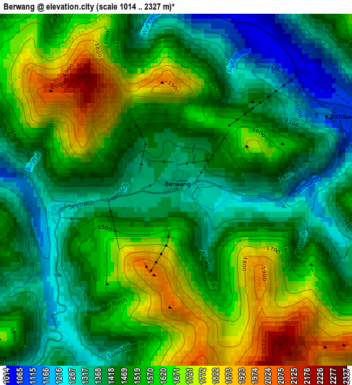 Berwang elevation map