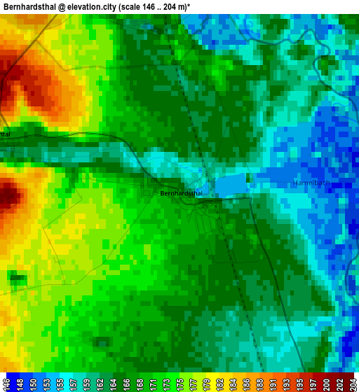 Bernhardsthal elevation map