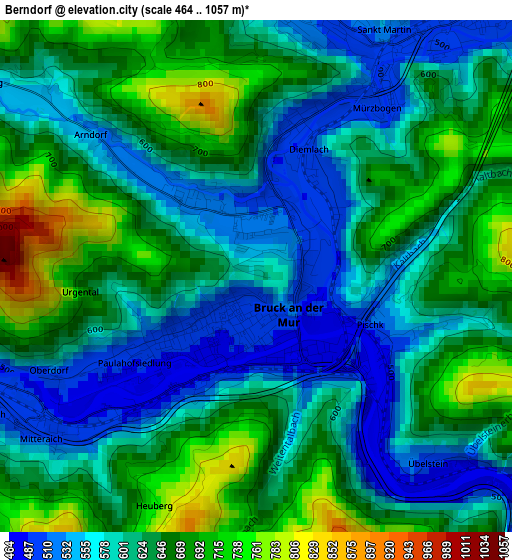 Berndorf elevation map