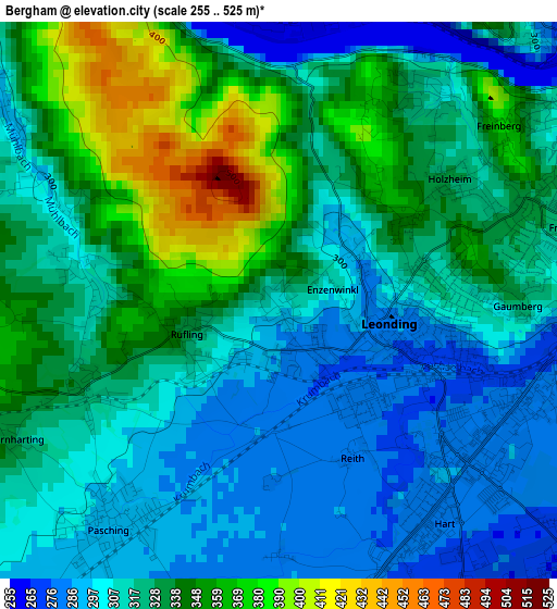 Bergham elevation map