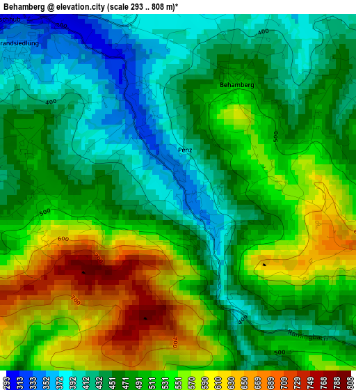 Behamberg elevation map