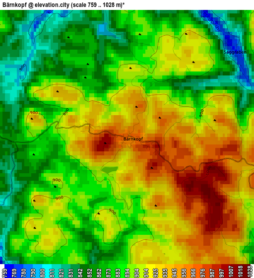 Bärnkopf elevation map